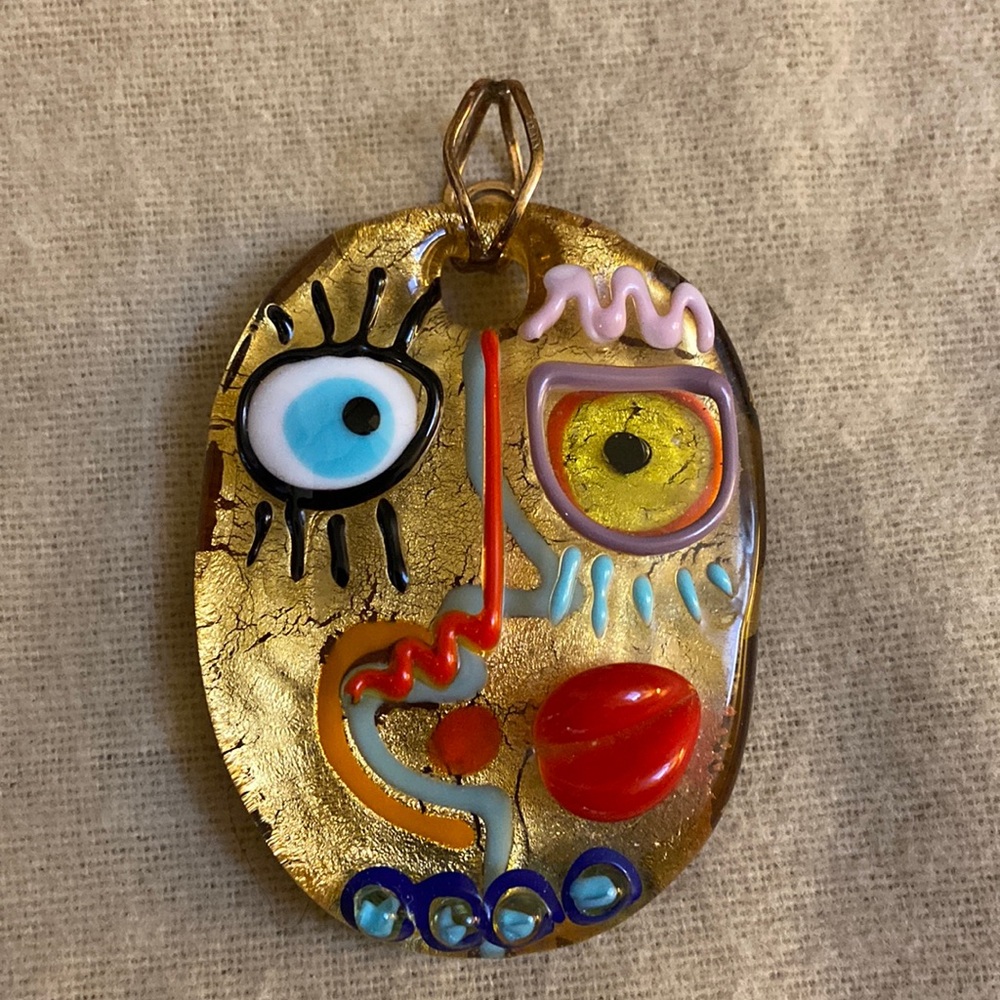 II Murano di Francesca Grande Maestro Murano Glass Portrait Pendant